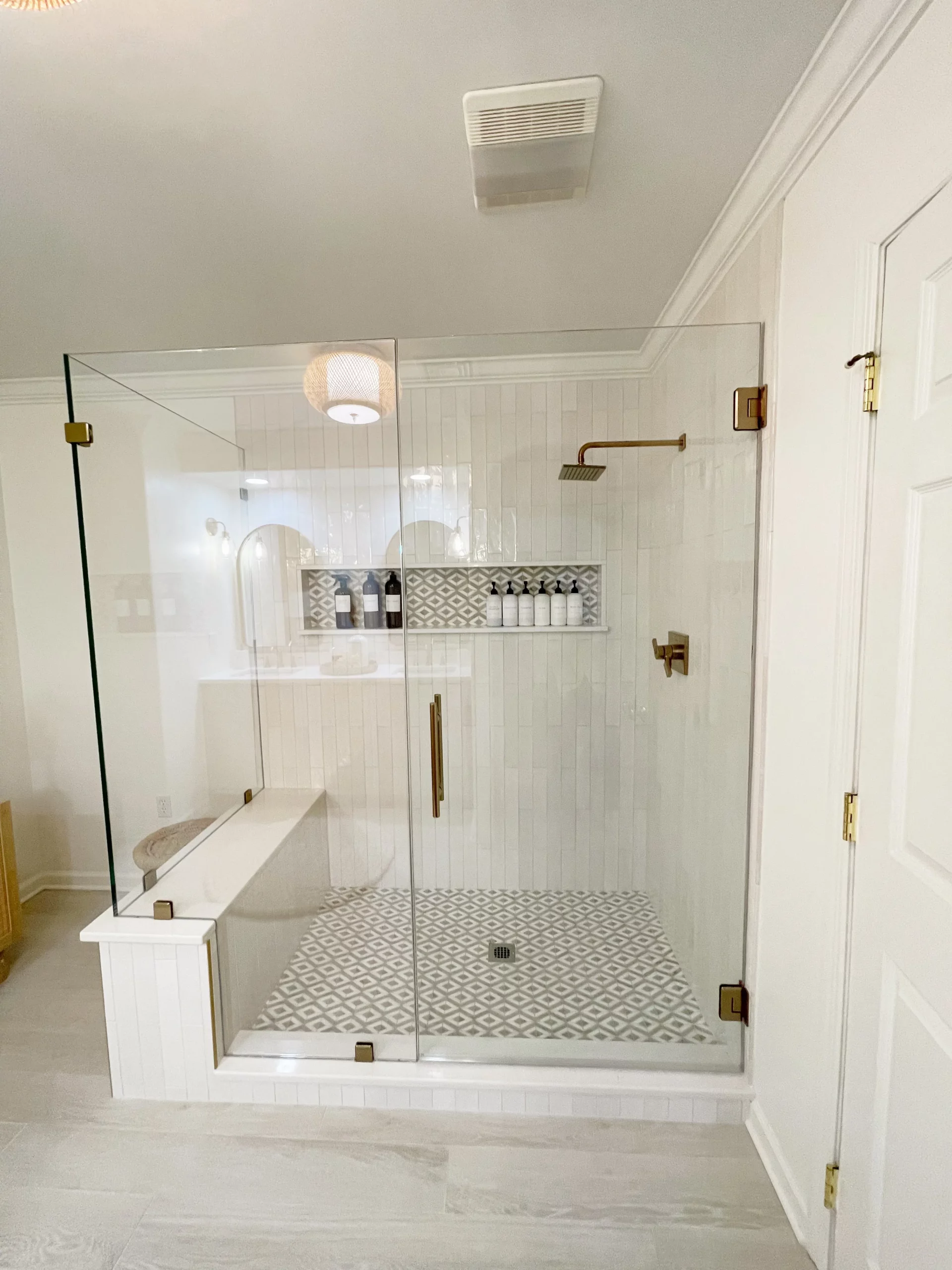 master bath meadowcross - remodeled shower